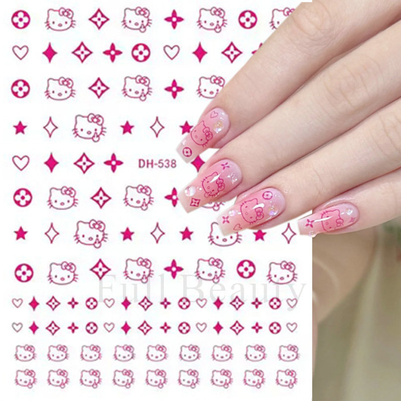 国境を越えたネットホットなネイルシールかわいいアニメのハローキティのバックゴムネイルシールnail|undefined
