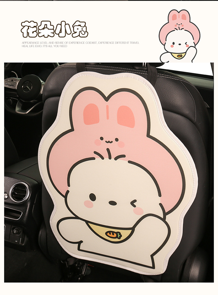 Hat-Shaped Pochacco Anti-Kick Pad, Long Style, Cute for Ladies and Children, Cartoon Car Seat Back Anti-Kick Pad, Anti-Dirty Pad for Car Use