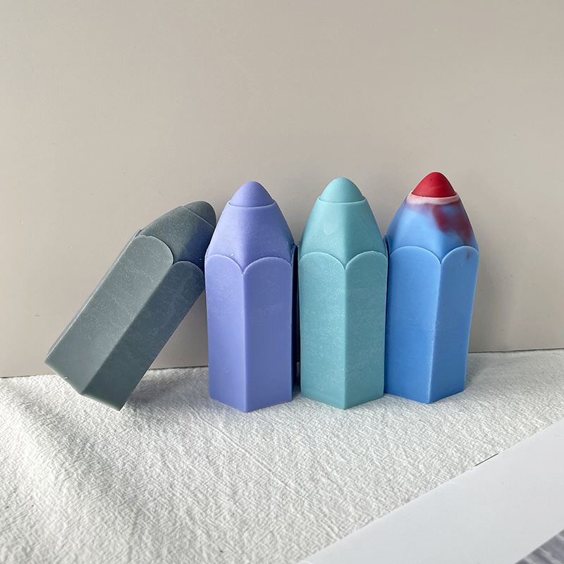 Nuevo creativo 3D lápiz forma vela molde DIY chocolate vela pastel mousse Multi-propósito abrasivo herramienta en stock