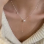 简约拉丝流苏滚轮锁骨链