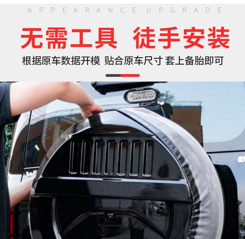 For Tank 300 Spare Tire Cover Off-road City Modified Rear Tailgate Fake Tire Shell Protective Cover Appearance Accessories