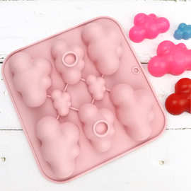 星咖 8连大小云朵硅胶蛋糕模具 巧克力模 手工皂 DIY烘焙创意工具