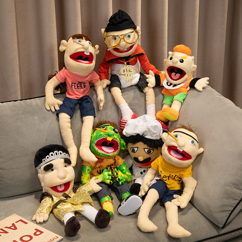 Cross-Border Jeff and Phoebe Hand Puppet Plush Toy Cartoon Funny Boy Ventriloquism Glove Parent-Child Interactive Doll Plushie