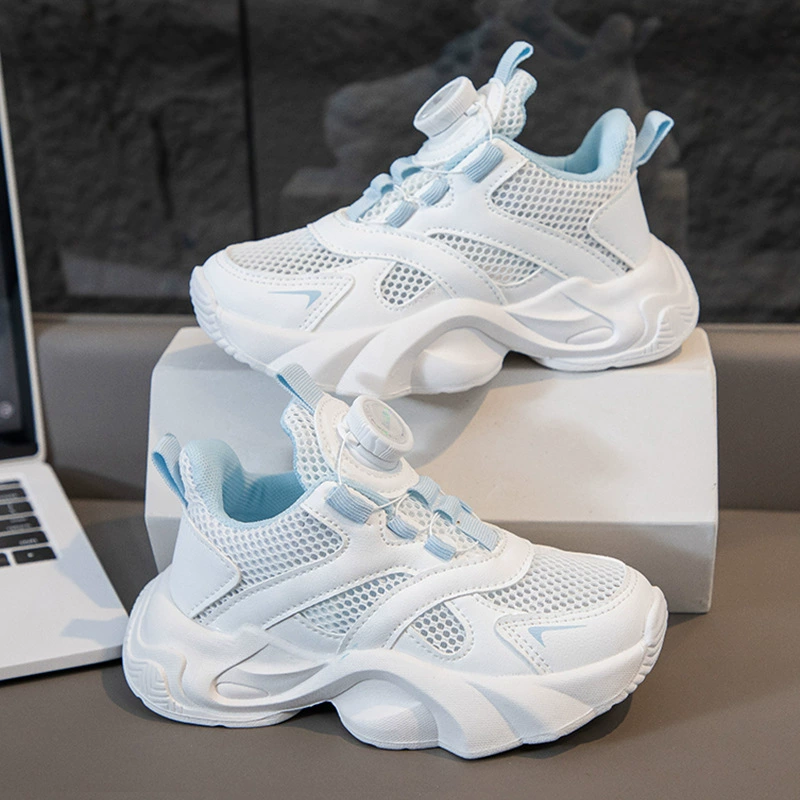 Детские сетчатые туфли дышащие мужчины и женщины Детские кроссовки Летний новый стиль ins Девочки папы легкие дикие кроссовки