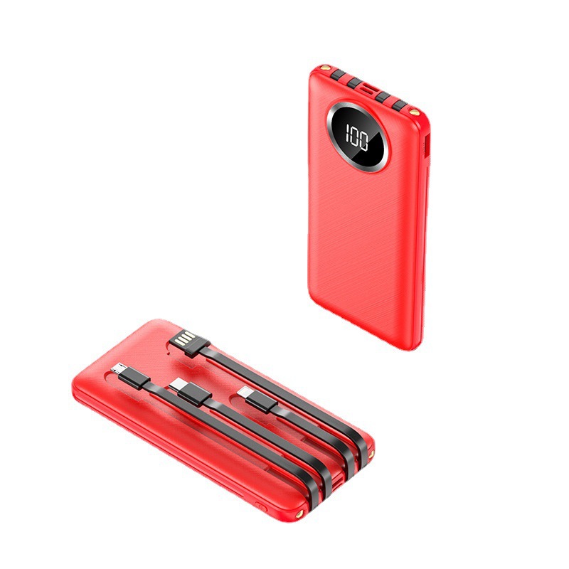 Pantalla inteligente de 2w mAh fuente de alimentación móvil de gran capacidad al aire libre con cuatro líneas de suministro de productos de fabricación de carga de teléfonos móviles