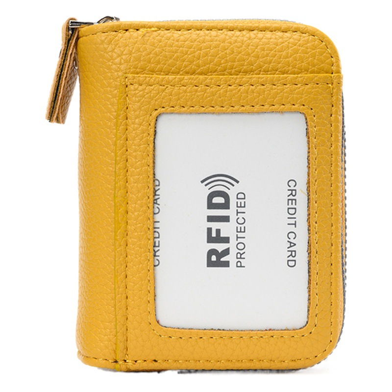 Cross-border New RFID Anti-degaussing Organ Card Bag Double-layer Zipper Multi-function Women's Wallet Multi-card Holder