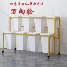 花店鲜花展示架多层阶梯花架可移动带轮多功能花桶展示架铁艺花架