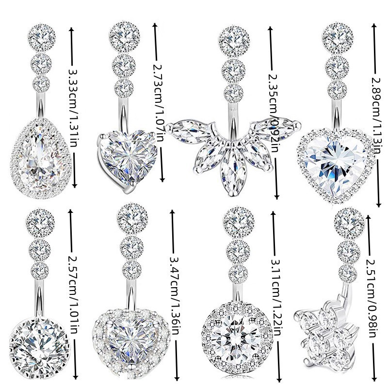 Anelli multipli in zircone, borchie per ombelico, gioielli da piercing disponibili in magazzino_voghion.com