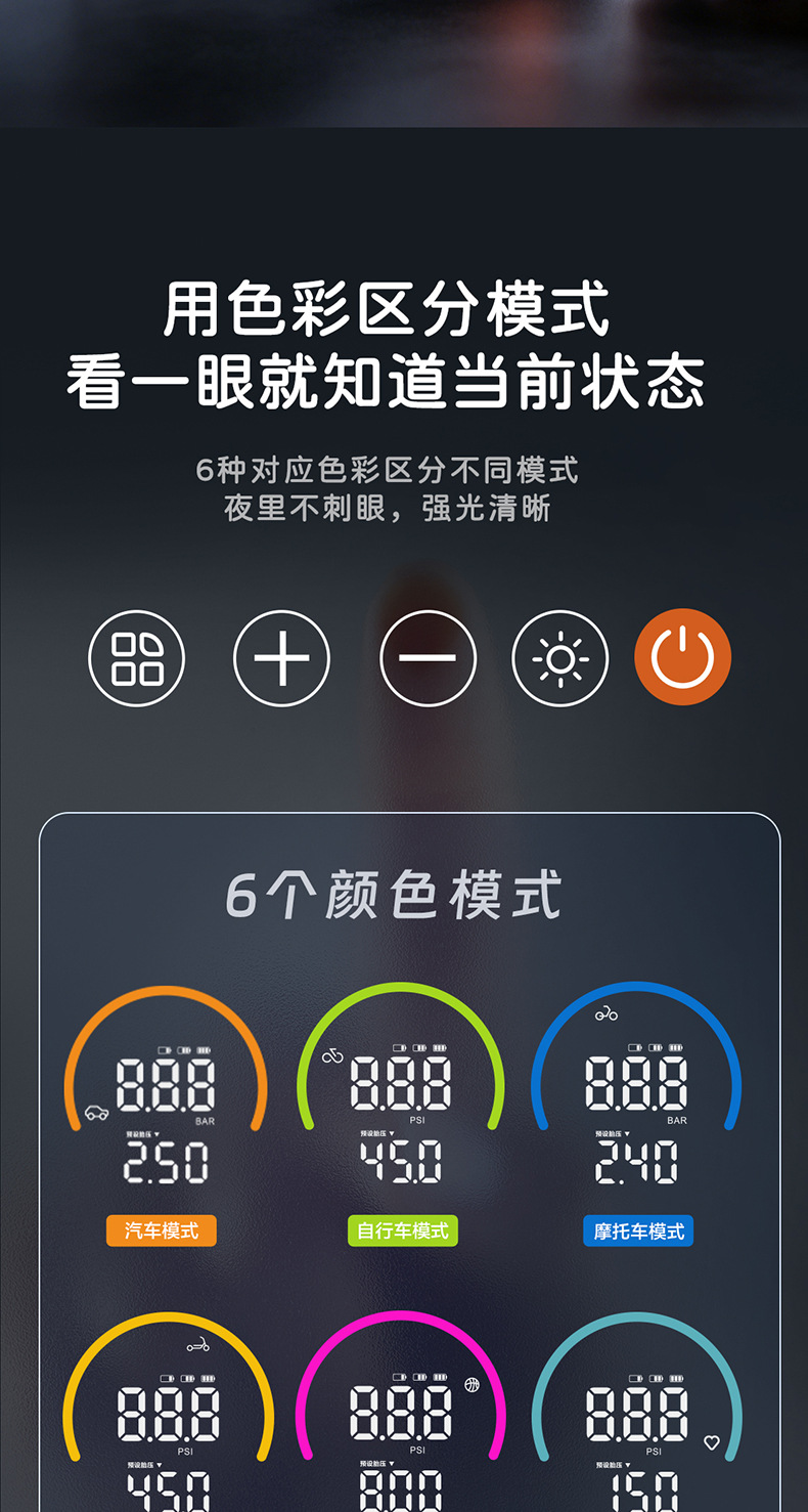 Deli Wireless Car Air Pump, Electric Car Air Pump, Portable Tire Inflator with Tire Pressure Measurement