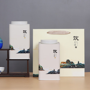 Square Tinplate Tea Can Manufacturer Wholesale Large Size 0.5kg Metal Fuding White Tea Tea Packaging Tin Can