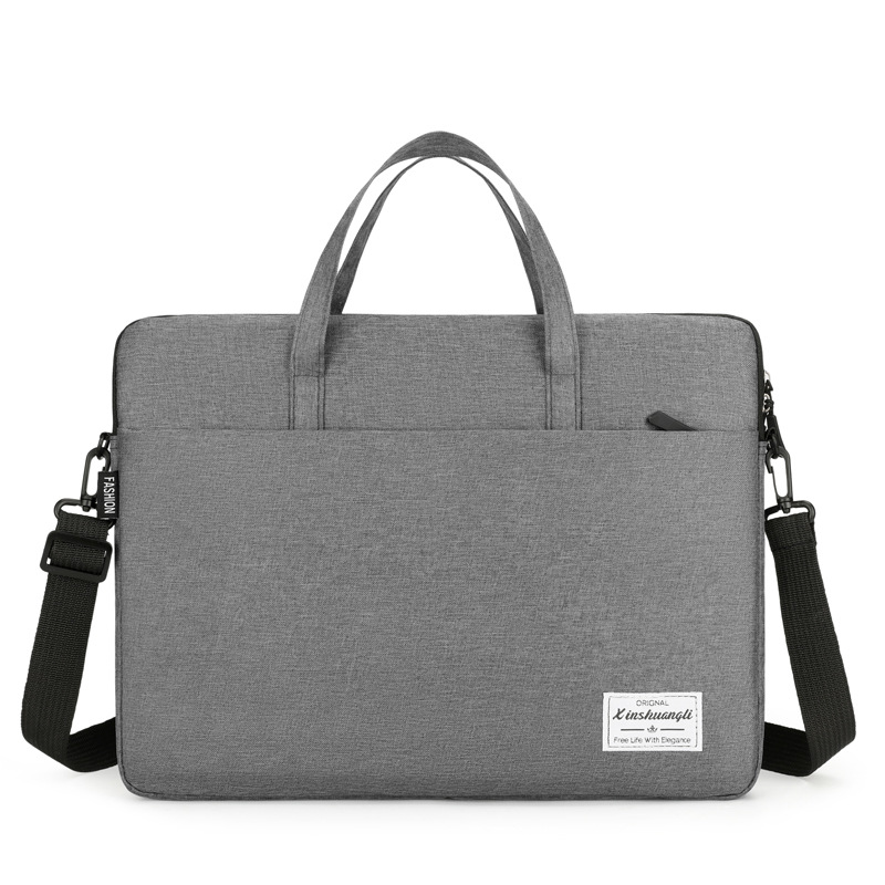 Bolso para computadora portátil portátil de gran capacidad para desplazamientos al trabajo, bolso de negocios de color sólido unisex y versátil