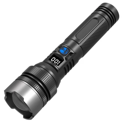 Cross-Border New Model High-Intensity Lighting UV fənərlər - aluminum-alloy-model-fhl081-silver-aluminum-ring-digital-display-1800mah