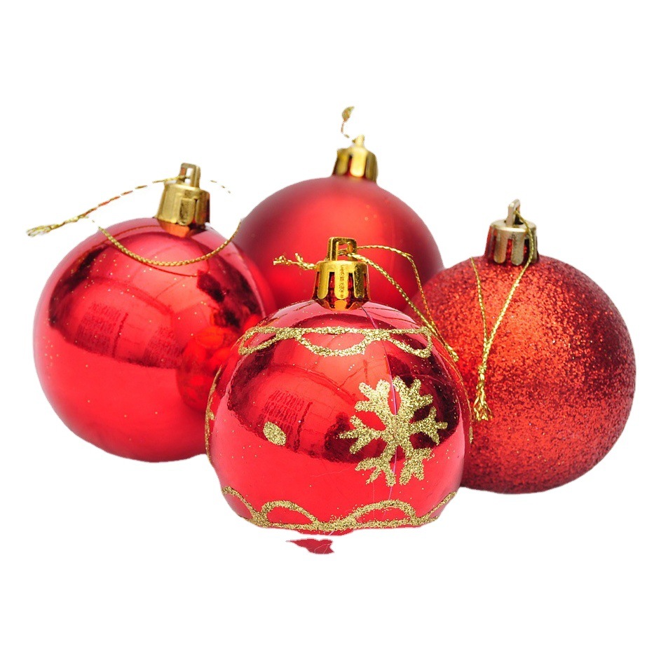 6cm pintado BOLA DE Navidad 4 Pack decoración del árbol de Navidad oro rosa brillante pintado BOLA DE Navidad de plástico mezclado