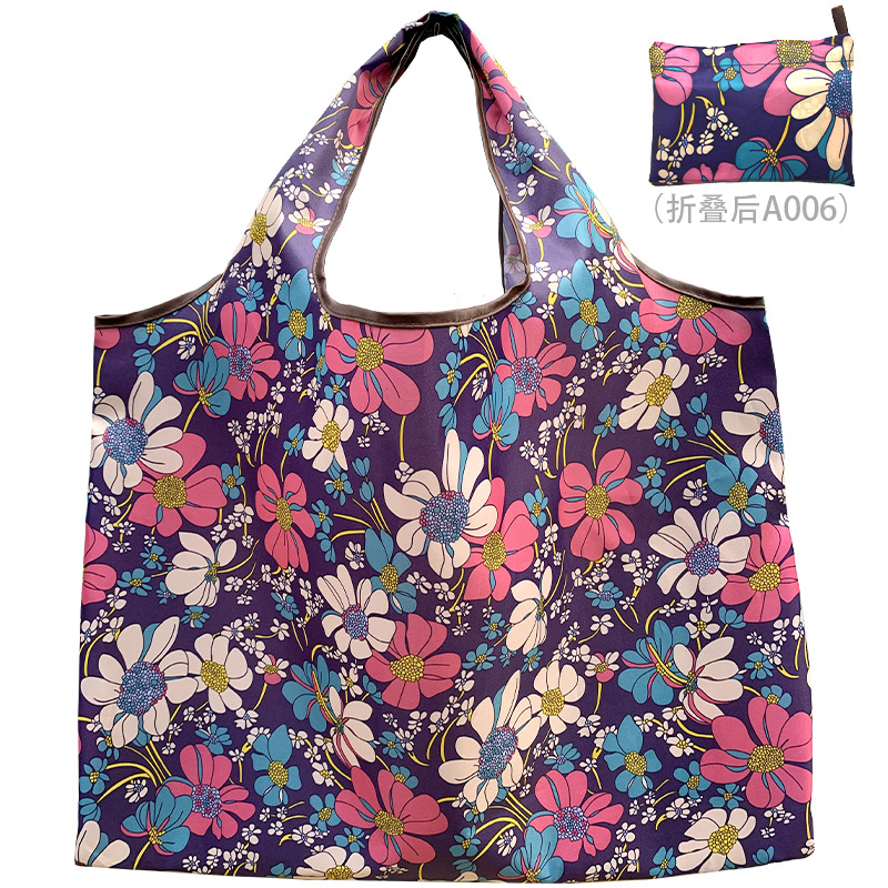 Bolsa de compras plegable de la protección del medio ambiente del paño de Oxford bolsa de almacenamiento portátil bolsa de supermercado grande bolsa de dibujos animados japonés