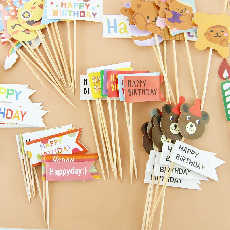 Ins pastel de cumpleaños decoración de cartón de dibujos animados en línea de cerámica suave osos adornos de vela globo postre mesa de inserción