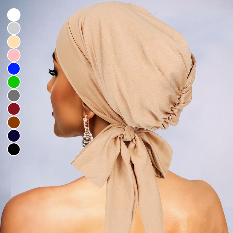 Ladies elastic breathable bag turtle hat home daily beanless base cap chemotherapy care comfortable headgear wholesale