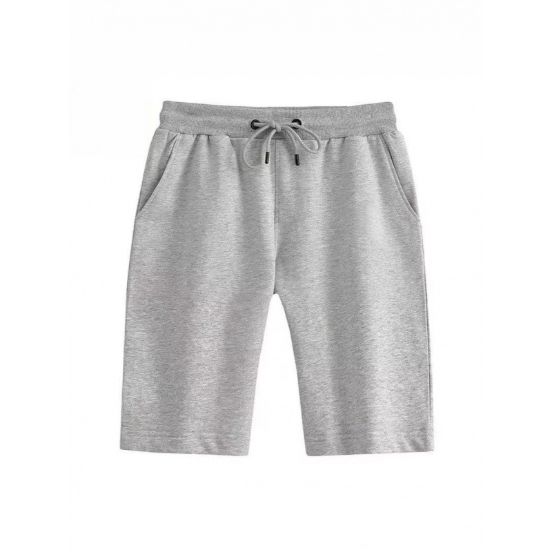 Plus-Size Heavy Cotton Shorts Summer Basketball Sports Pants Solid Color Black Gray Comfortable Breathable Mid-Length Versatile Sports Shorts