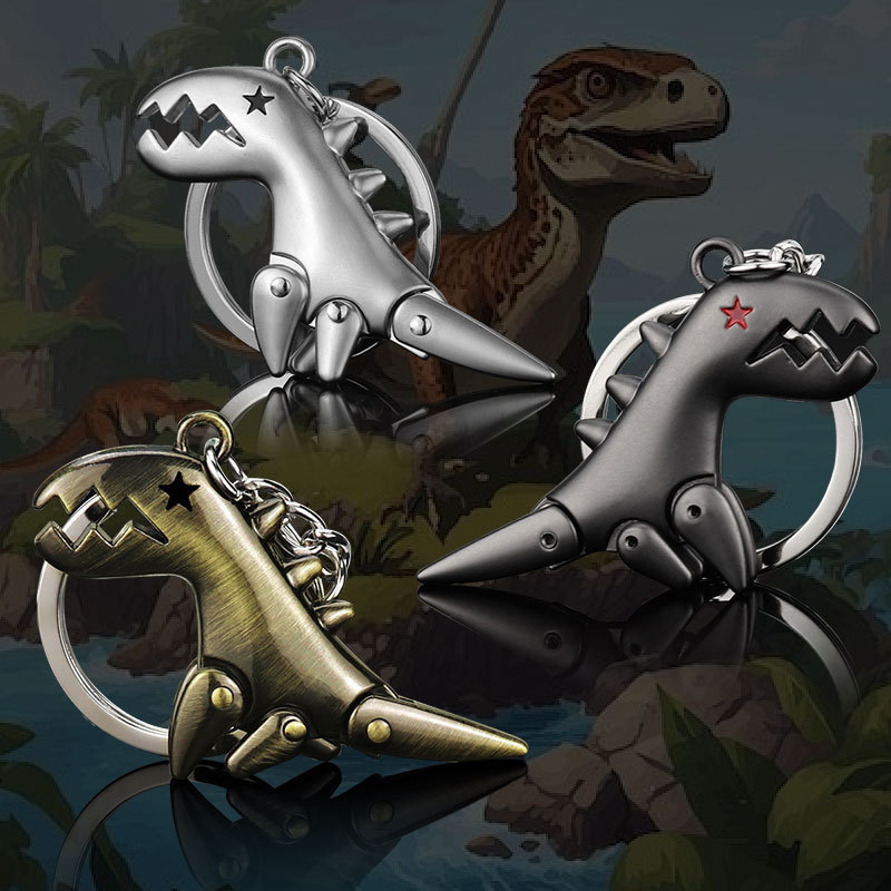 Kaisha Cross-Border Dinosaur Keychain Retro Pendant Cartoon Metal Keychain Couple Pendant Car Keychain Kaisha Cross-Border Dinosaur Keychain Retro Pendant Cartoon Metal Keychain Couple Pendant Car Keychain