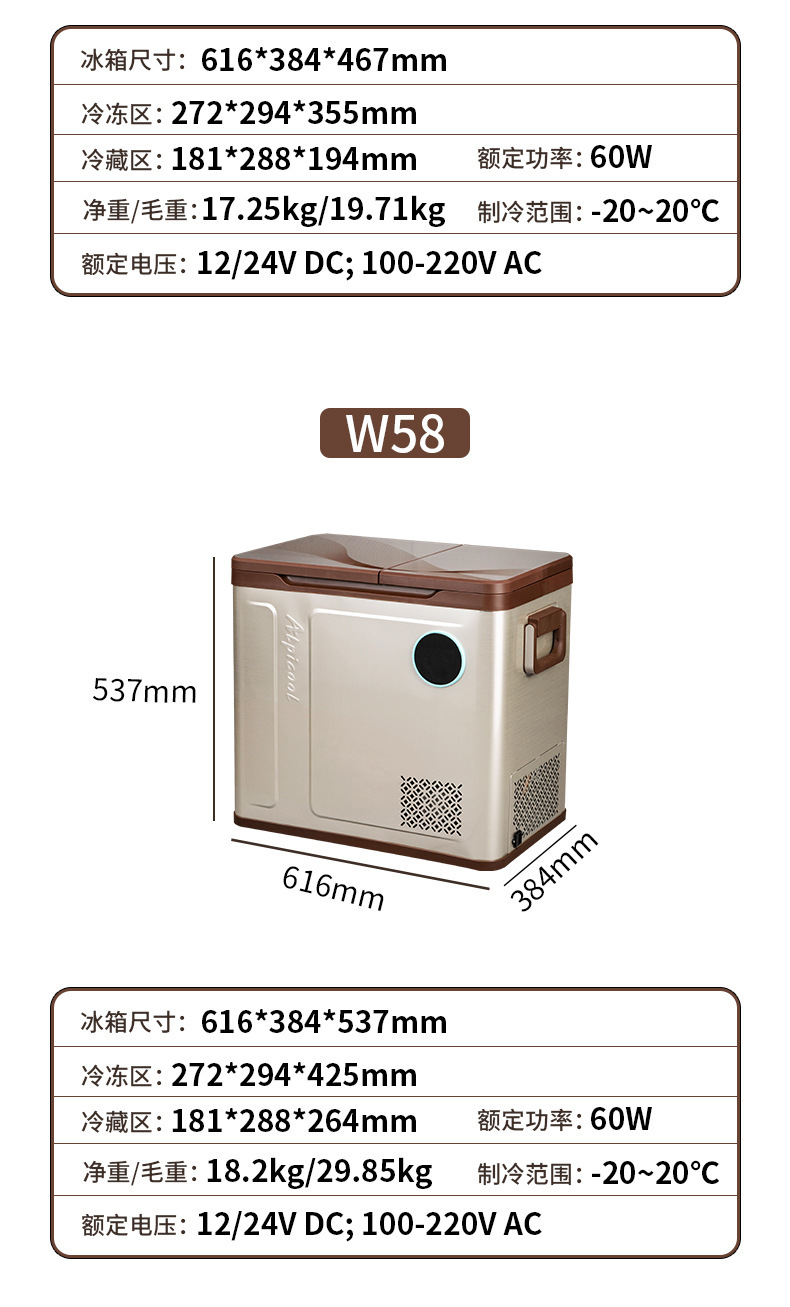 Ice Tiger Compressor Car Refrigerator Dual-Use for Car and Home, Freezing and Refrigeration, 12V24V Portable Wh38 Dormitory Mini Refrigerator