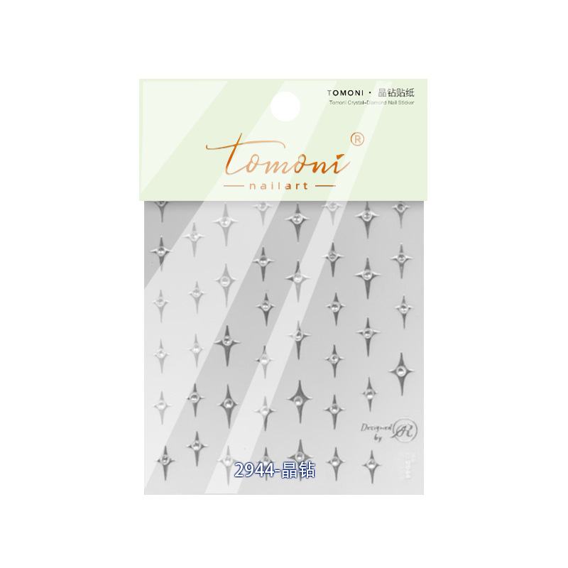 Pegatinas para decoración de uñas, venta directa de fábrica de celebridades de Internet, nueva estrella francesa con corazón de diamante, serpentina de perlas, encaje, estilo simple