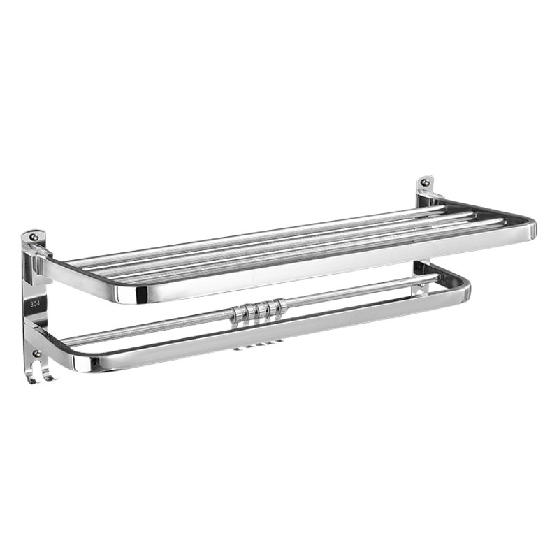 Thickened 304 Stainless Steel Towel Rack Punch-free Bathroom Towel Rack Bathroom Rack Toilet Towel Rack