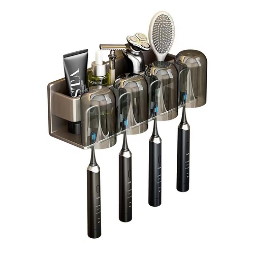 Gunpowder toothbrush holder bathroom without drilling mouthwash cup tooth cup wall-mounted storage rack electric toothbrush stand