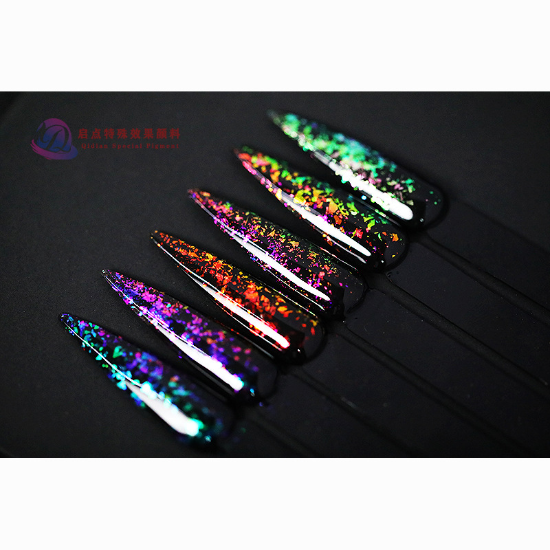 高亮极光超薄欧泊 美甲偏光云锦闪片 指甲油 彩妆 眼影用光学颜料