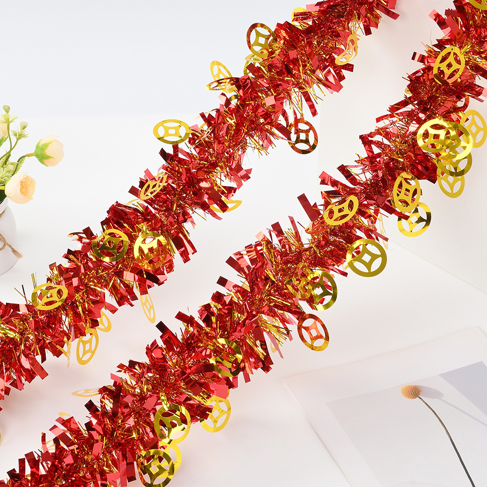 Festival Qingming al por mayor tira de cobre colgante espuma tira de lana 2m 9cm atmósfera artículos decorativos multicolores