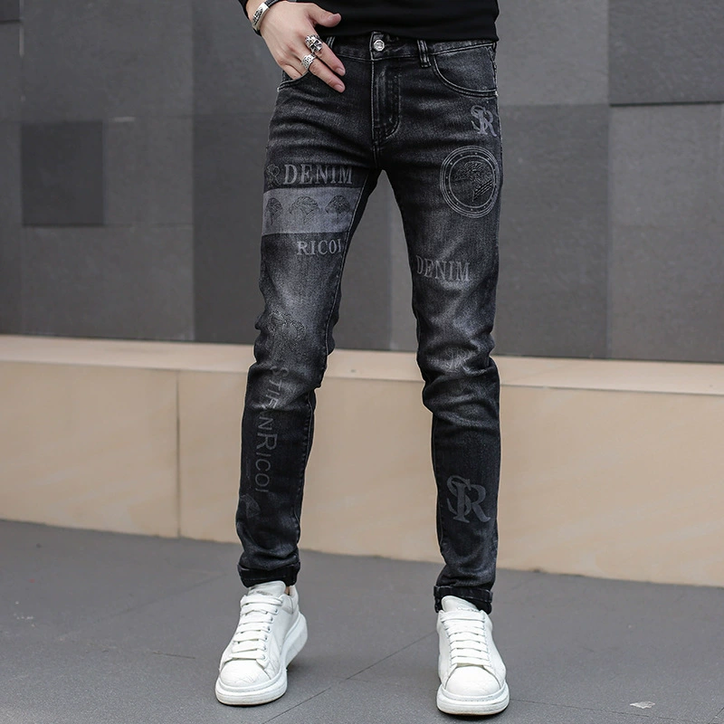 Осенний тренд: эластичные джинсы, штаны, европейский стиль, slim fit