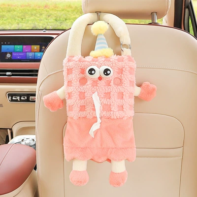 Rear Drawer Box, Car tissue box/set - little-monster-pink-skirt-style-hand-carrying