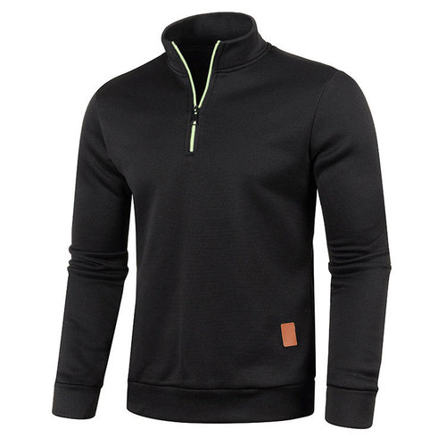Men's Zipper Knit Sweater Sleeve Thin Fleece Style Trendy Top Sweater Outerwear Plus Size Men