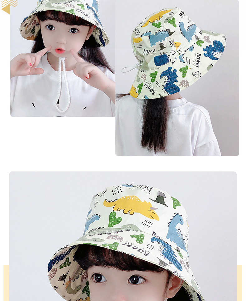 1014 Cotton Thin Baby Hat Spring And Summer Hat Animal Pattern Hat Children Sunscreen Fisherman Hat Men And Women Basin Hat New display picture 4