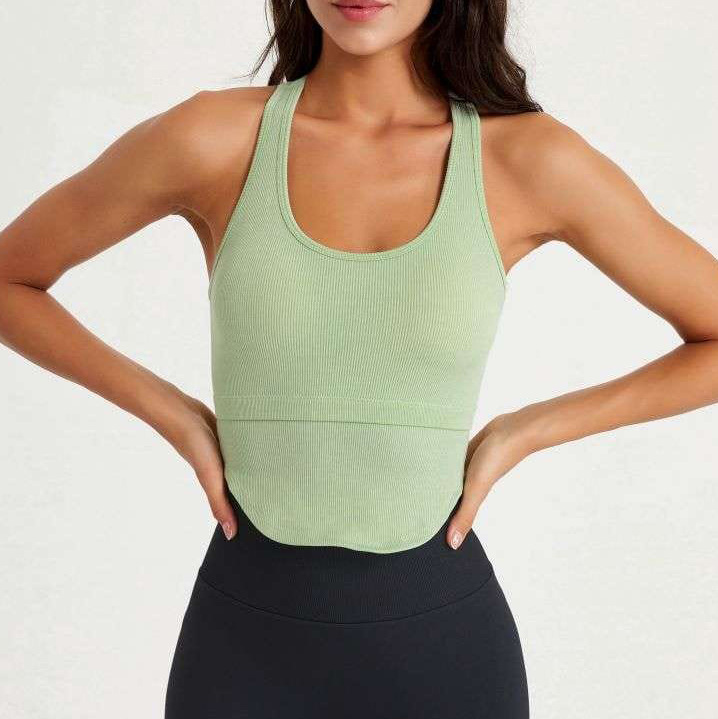 U-tipo transpirable deportes chaleco hilo fitness tops desgaste exterior