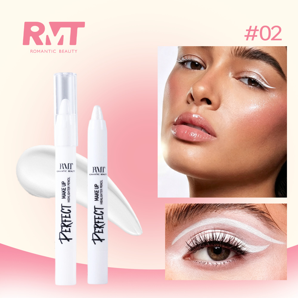 Transfronterizos resaltados lápiz de sombra de ojos blanco brillante varilla de sombra de ojos brillante delicada multifuncional maquillaje de color resaltado lápiz de maquillaje de belleza