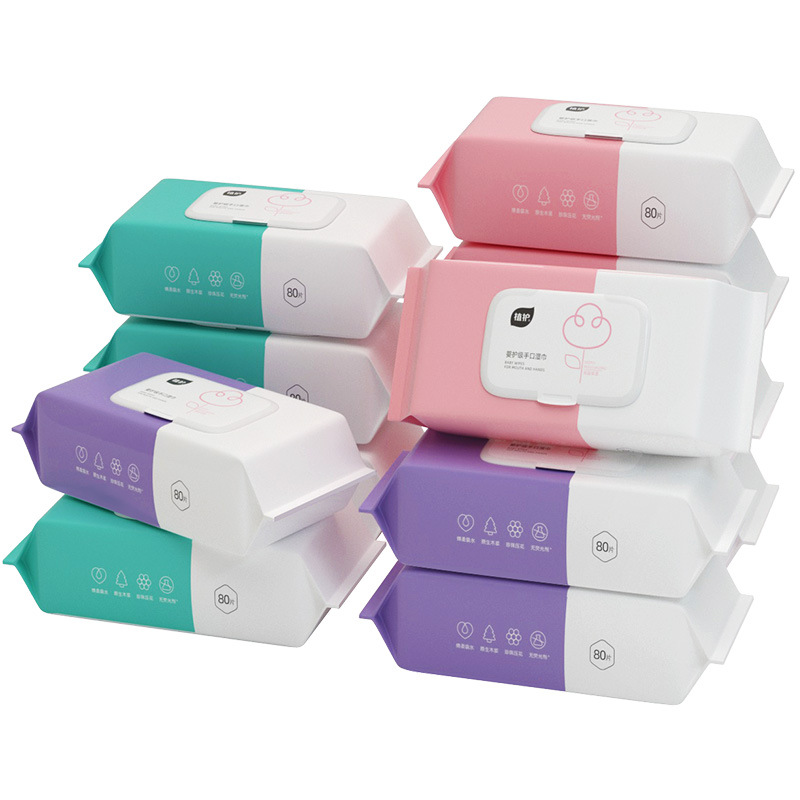 Plant Wet Tissue Paper Baby Hand Wet Wipes Big Bag Baby Wet Wipes Extra Large Thickened Wipe Paper Wholesale