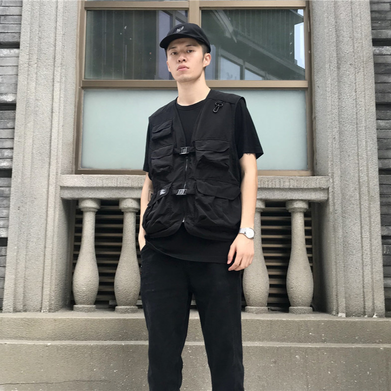 Japanese retro tactics vest for men and women sleevless hip-hop…