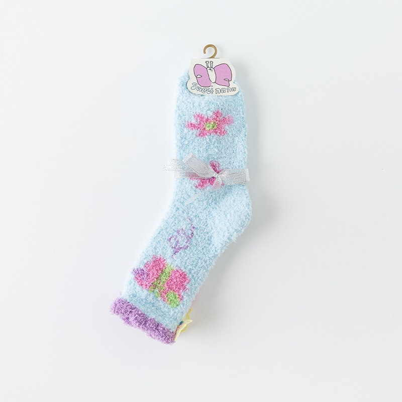 Calcetines de Piso de Caña Media para Mujer de Terciopelo de Coral Térmicos y Absorbentes de Sudor para Invierno en Casa