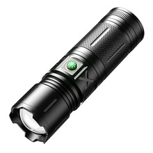 跨境手电筒 强光户外便携智能电显探险灯白激光远射铝合金防水灯