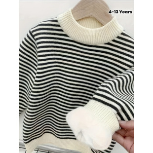 G 48636 Boys' fleece striped sweater ��ͯ�ӽq�l�yë��