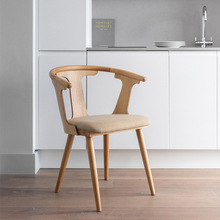 北欧实木餐椅设计师复古现代简约休闲靠背单人书舒适咖啡椅子