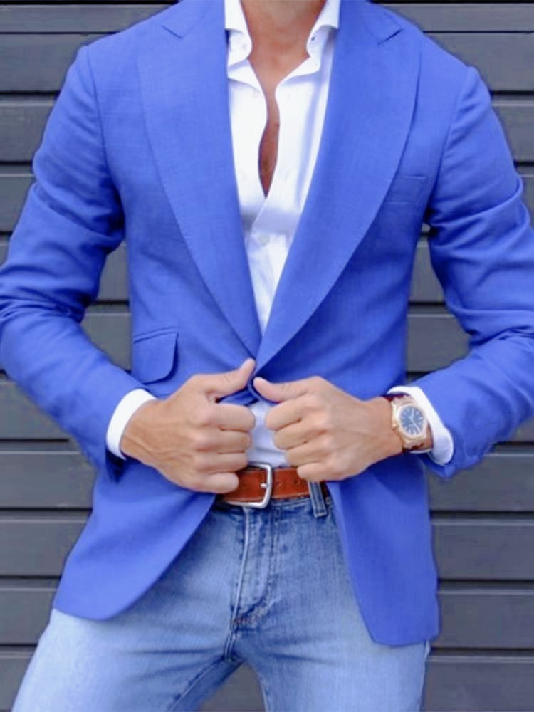 Nuevo comercio exterior transfronterizo primavera y otoño impresión digital reticular hombre traje casual traje casual chaqueta