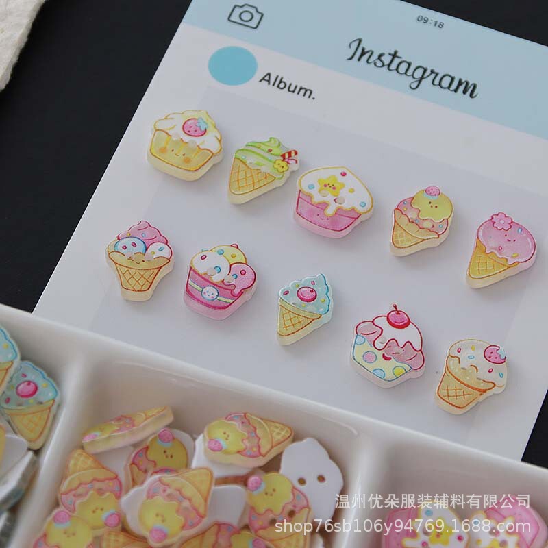 Ice Cream Dessert Colorful Buttons Handmade DIY Hair Accessories Bag Clasps Cute Knitted Cardigan Clothing Decorative Buttons Wholesale Ice Cream Dessert Colorful Buttons Handmade DIY Hair Accessories Bag Clasps Cute Knitted Cardigan Clothing Decorative Buttons Wholesale
