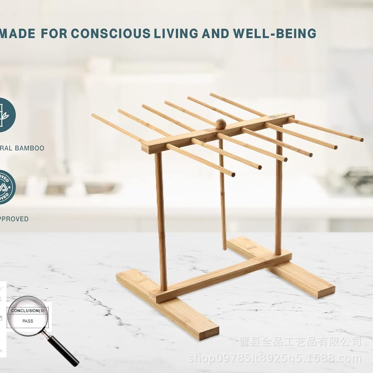 Estante de fideos de madera maciza para el hogar Estante de fideos desmontable Estante de almacenamiento de cocina Estante de fideos de madera Estante de secado de pasta