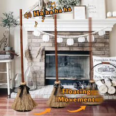 跨境新款Haunted Dancing Broom闹鬼的移动扫帚万圣节家居装饰品