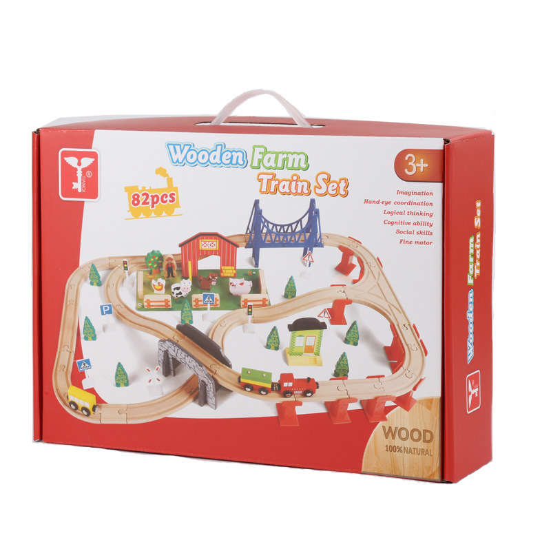 Tren para niños CPC 140 piezas de tren de alta velocidad tren pequeño vagón de madera juguetes educativos ensamblados para niños y niñas