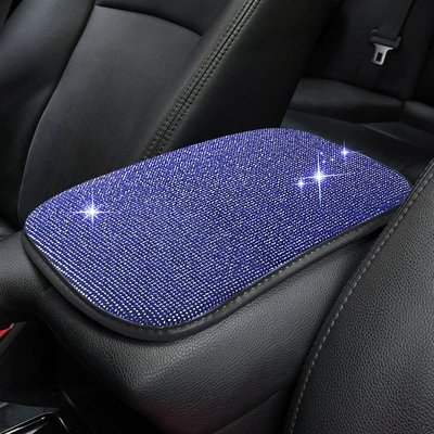 Box Mat, Creative Diamond-Encrusted Armrest | Armrest box - black-blue-diamond