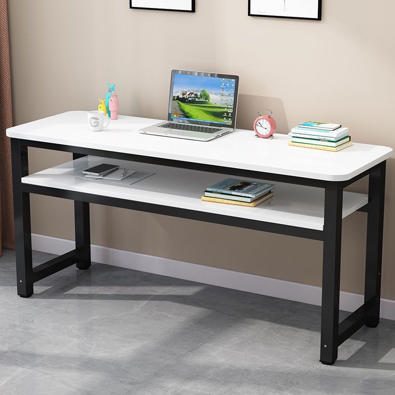 Solid Wood Household Double-Layer Computer Table Narrow Table Simple Student Study Table Rectangular Office Training Workbench