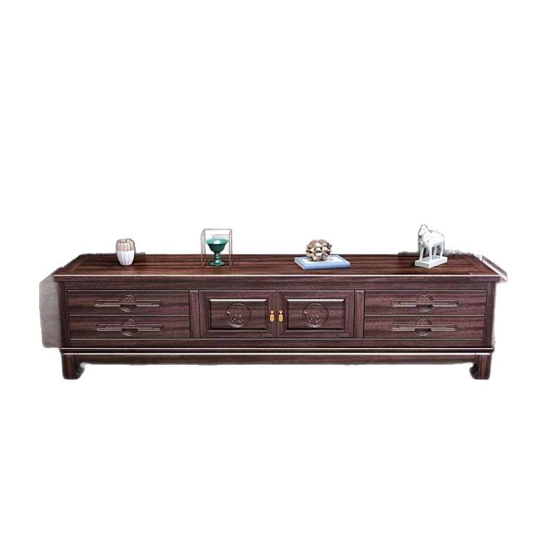 Estilo chino nuevo estilo chino neoclásico ébano mueble de TV de madera maciza todo en uno moderno