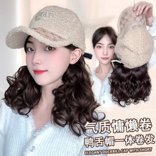 韩版仿羊羔绒棒球帽子女士冬季保暖字母刺绣鸭舌帽时尚毛绒鸭舌帽
