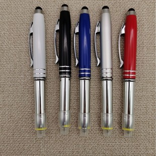 Multifunctional Luminous Ballpoint Pen Creative Spot Three-In-One Led Light Pen Metal Capacitor Advertising Touch Screen Pen Customization
